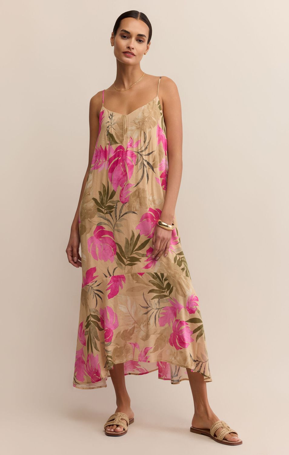 Z Supply Benson Ula Tropical Desert Tan Dress