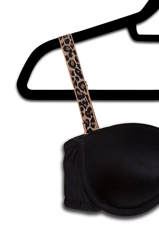 Strap Its Black/Champagne Plunge Leopard Bra