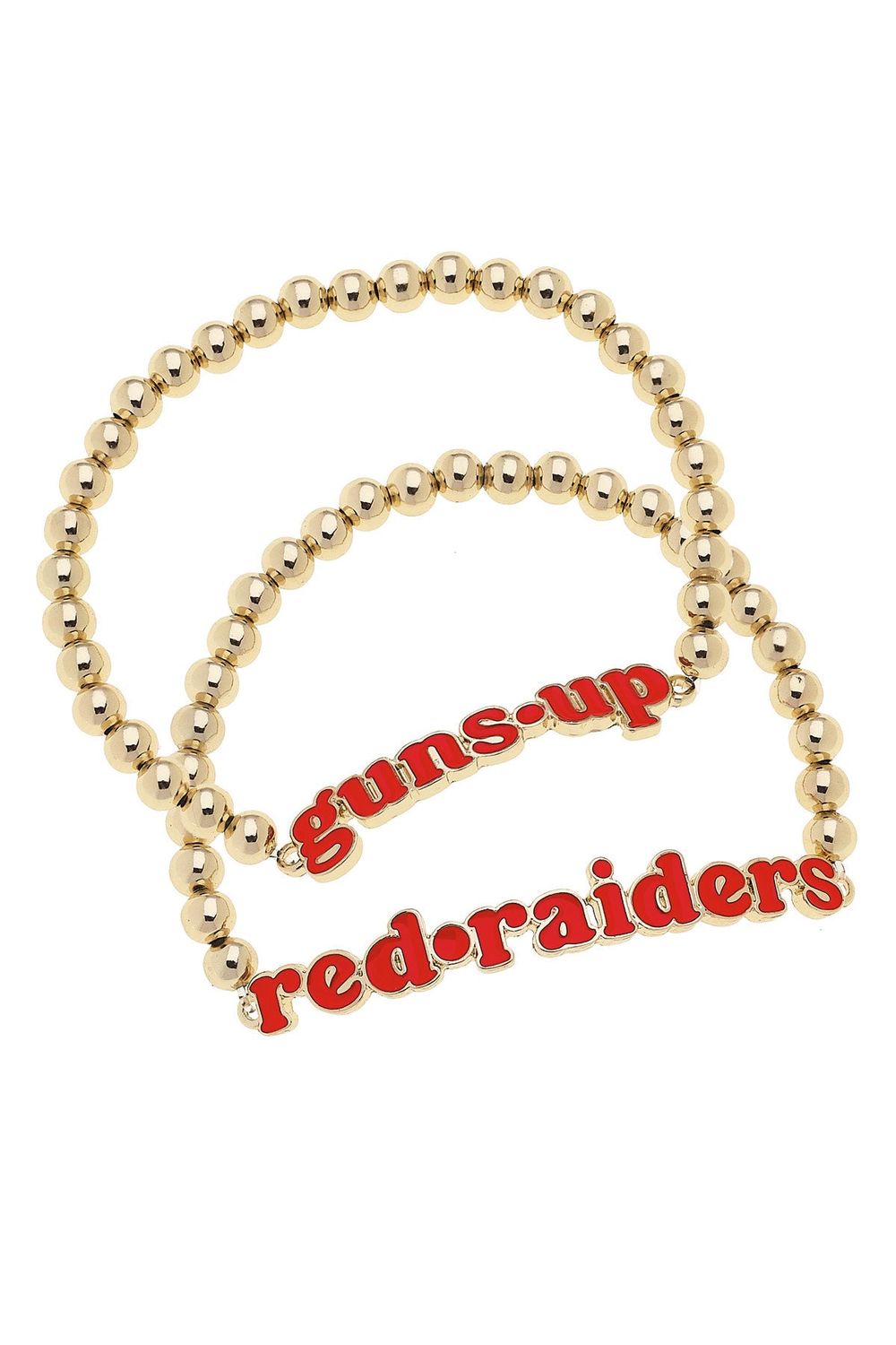 Texas Tech, guns up stacked set of 2 bracelets