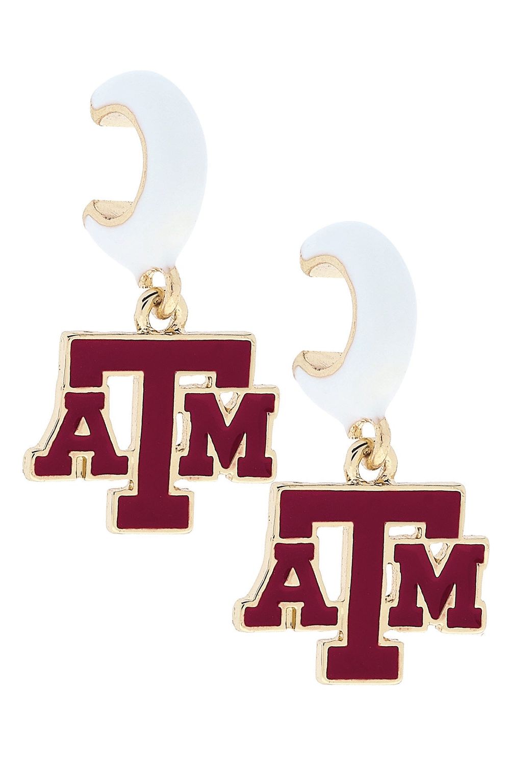 Texas A&amp;M huggie earring with logo