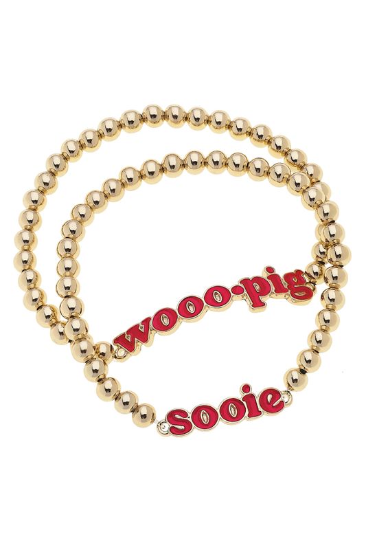 Arkansas 2 set beaded bracelet with slogan