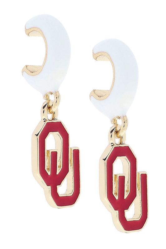 OU huggie style earring with logo