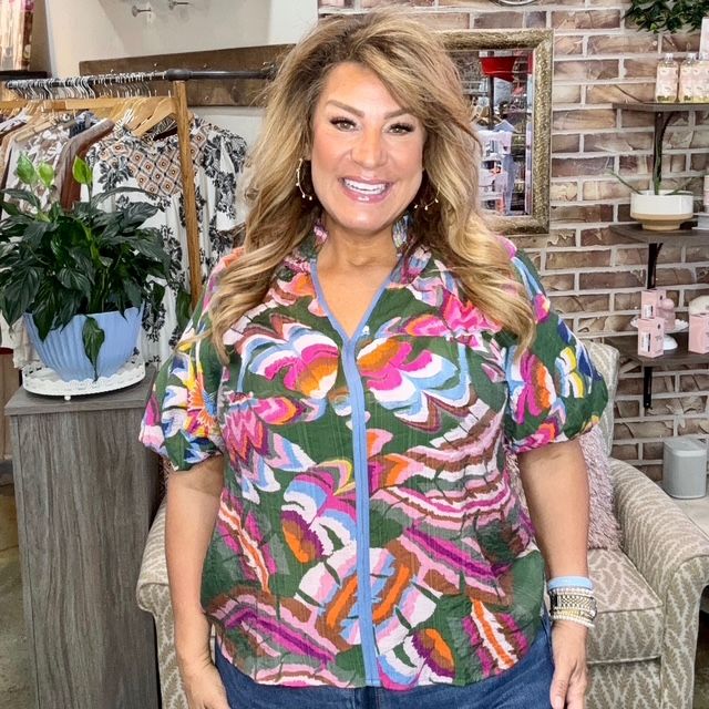 THML green print top
