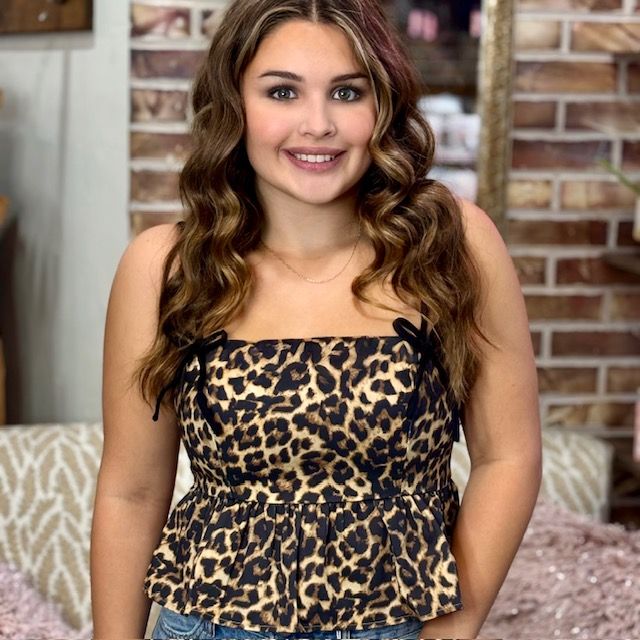 TCEC Leopard Strappy Top
