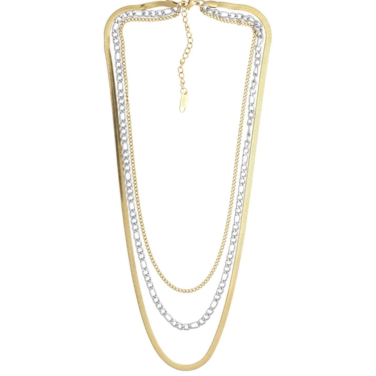 Hjane multi metal necklace with 3 strands