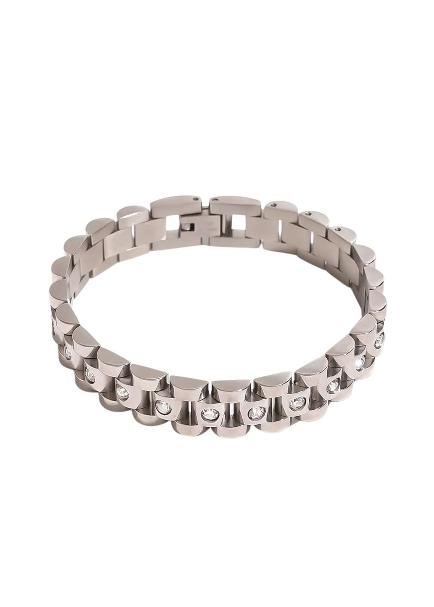 HJane Silver Pave Wristwatch Bracelet