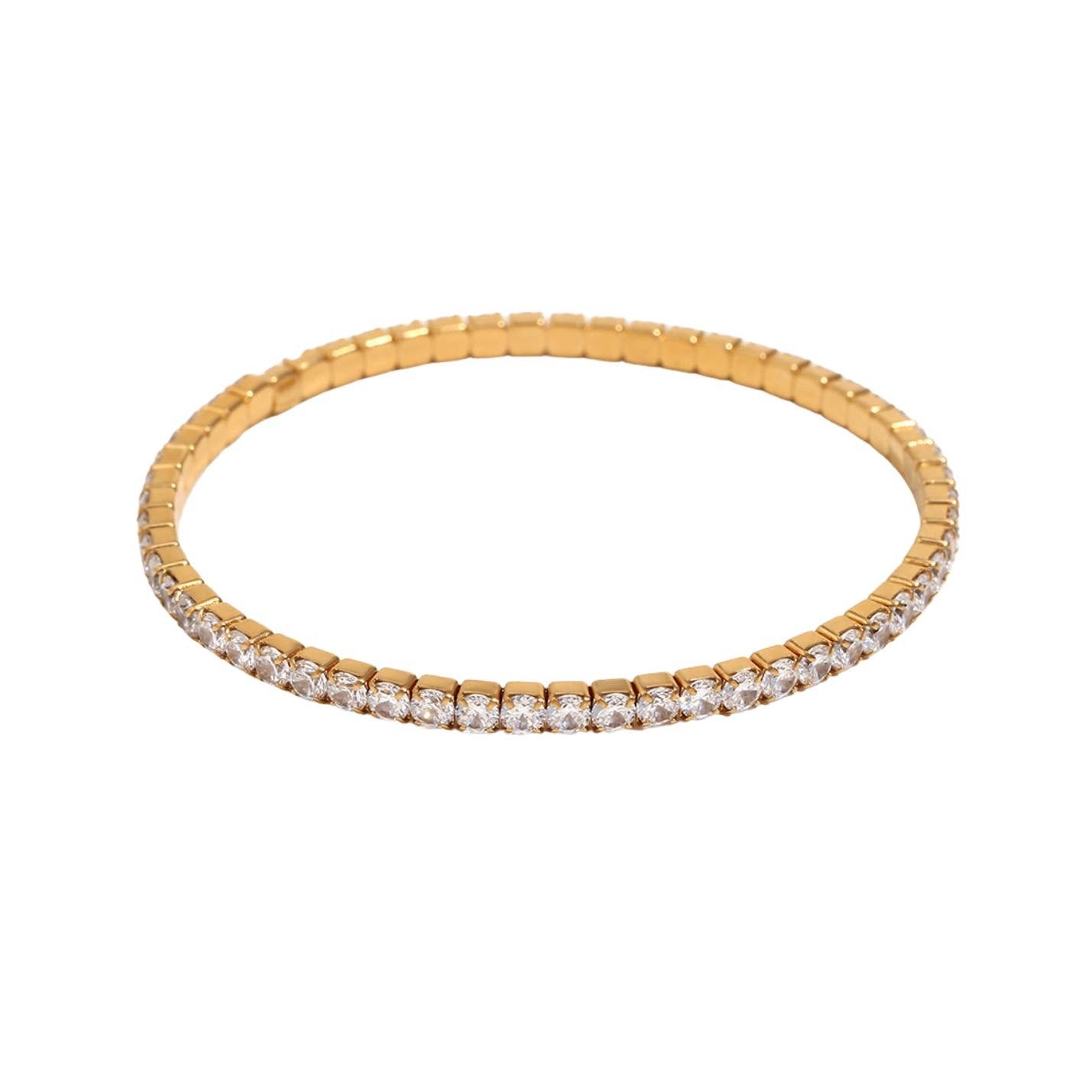 Hjane stretchy gold tennis bracelet