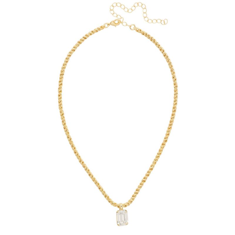 Sorrelli Emerald Rope Pendant Clear Necklace