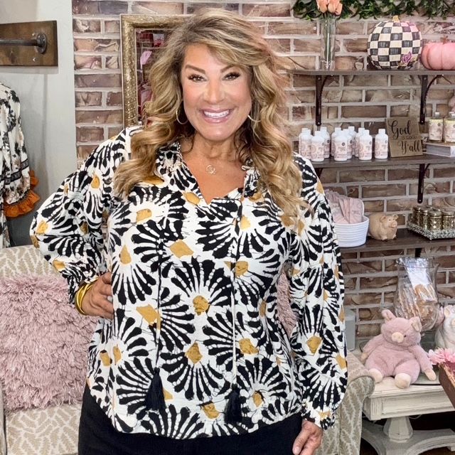 Gigio Black/Yellow Print Top