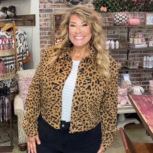 THML Leopard Soft Button Jacket