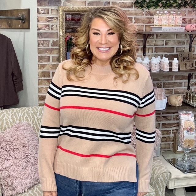 Cozy Co Mocha Stripe Sweater