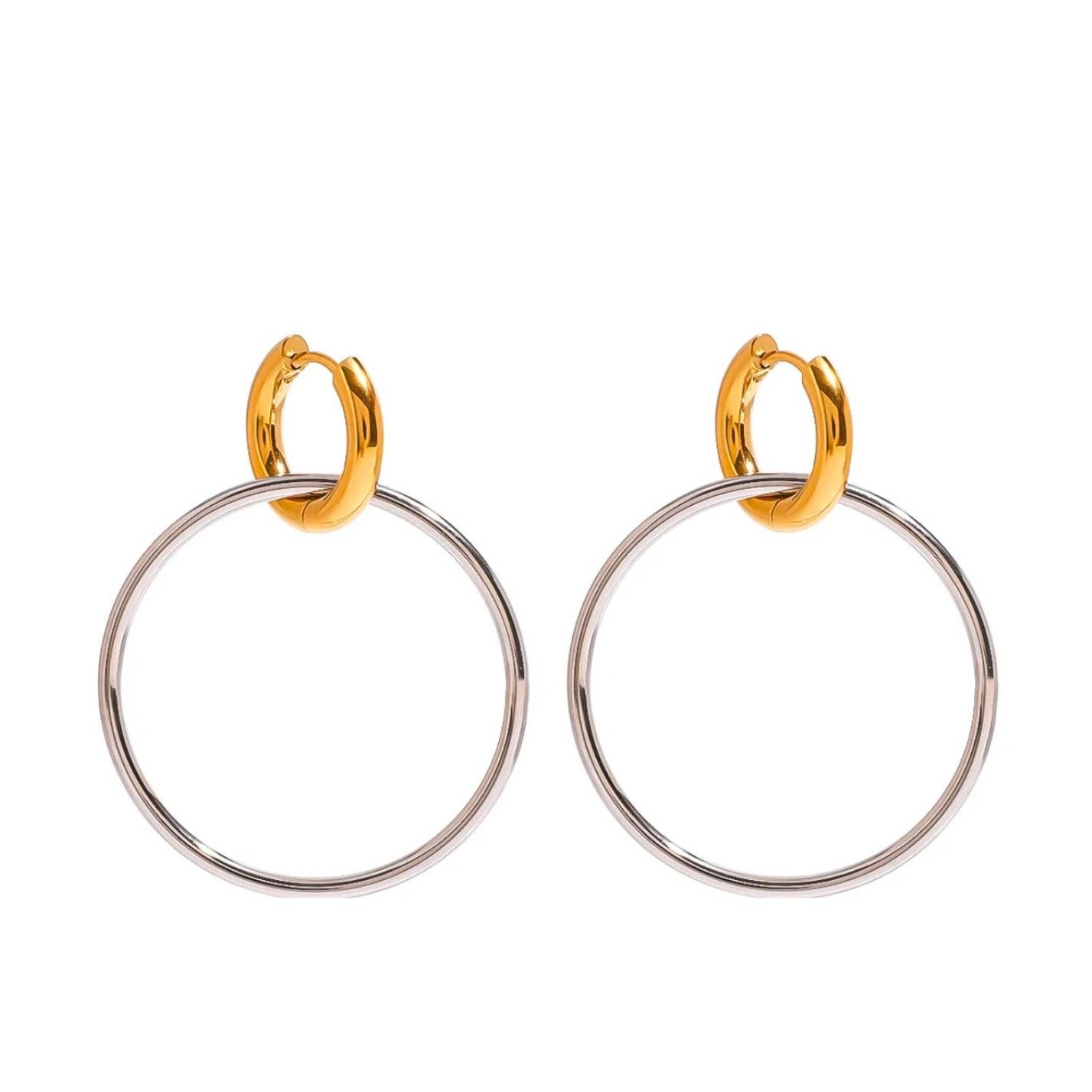 HJane Tessa Mixed Metal Hoops