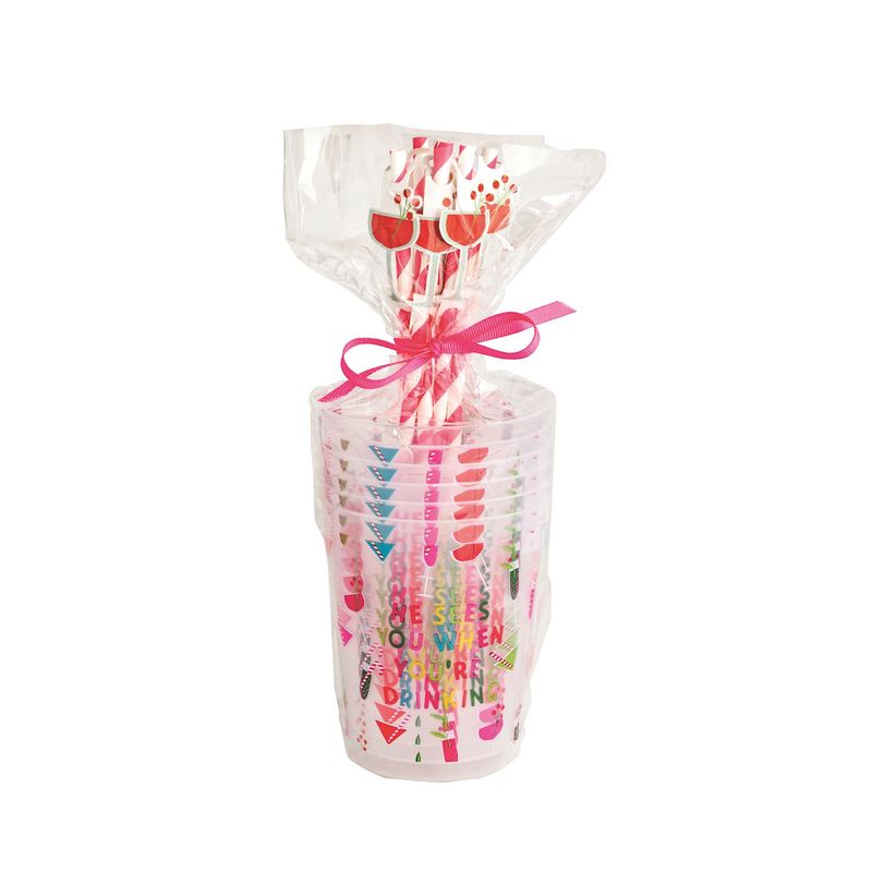 Mud Pie Pink Party Cup Set