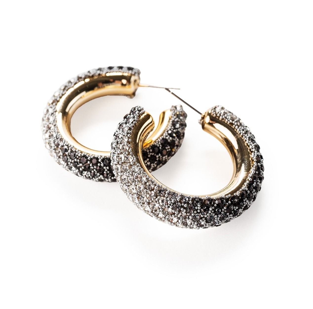Violet Silver Sparkle Hoop Earring