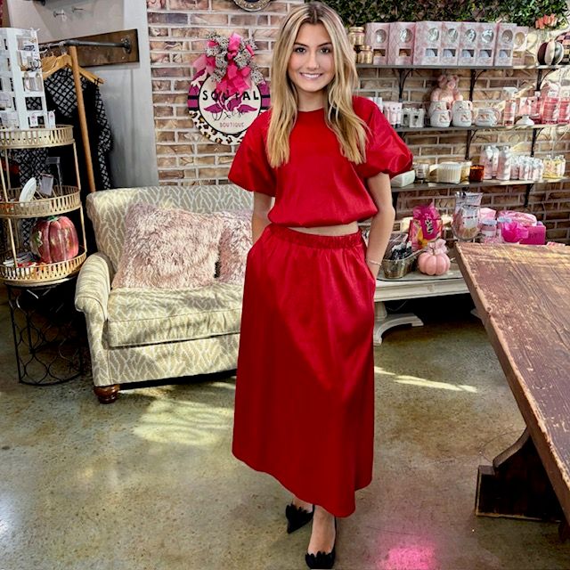 Adrienne Davina Haute Red Skirt