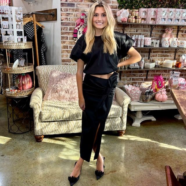 Adrienne Margot Black Bow Skirt