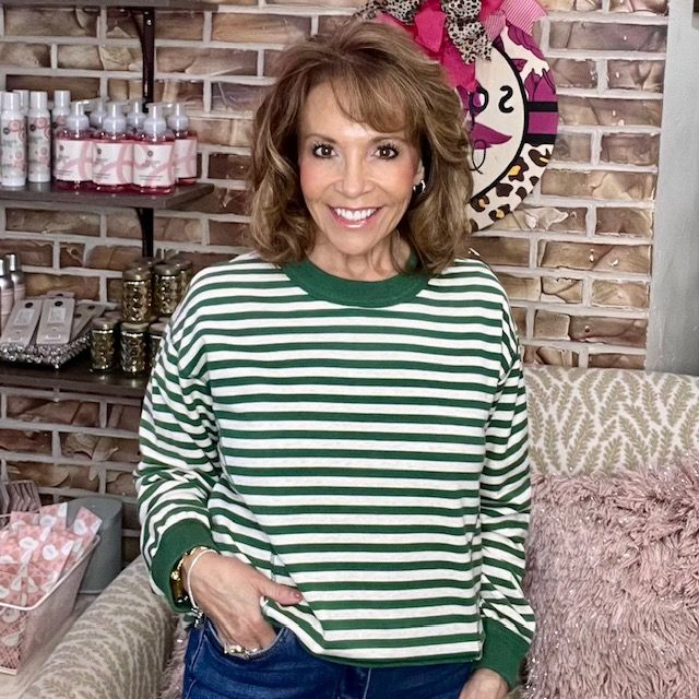 Jodifl Striped Drop Shoulder Sweatshirt