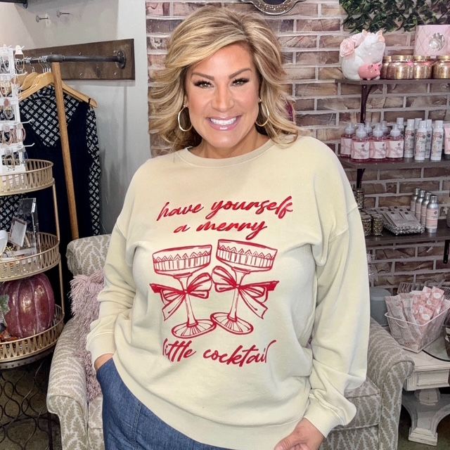 Tres Bien Merry Little Cocktail Sweatshirt