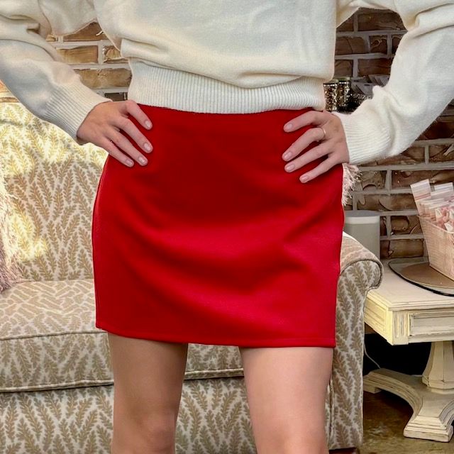 Sunday Up Red Mini Skirt