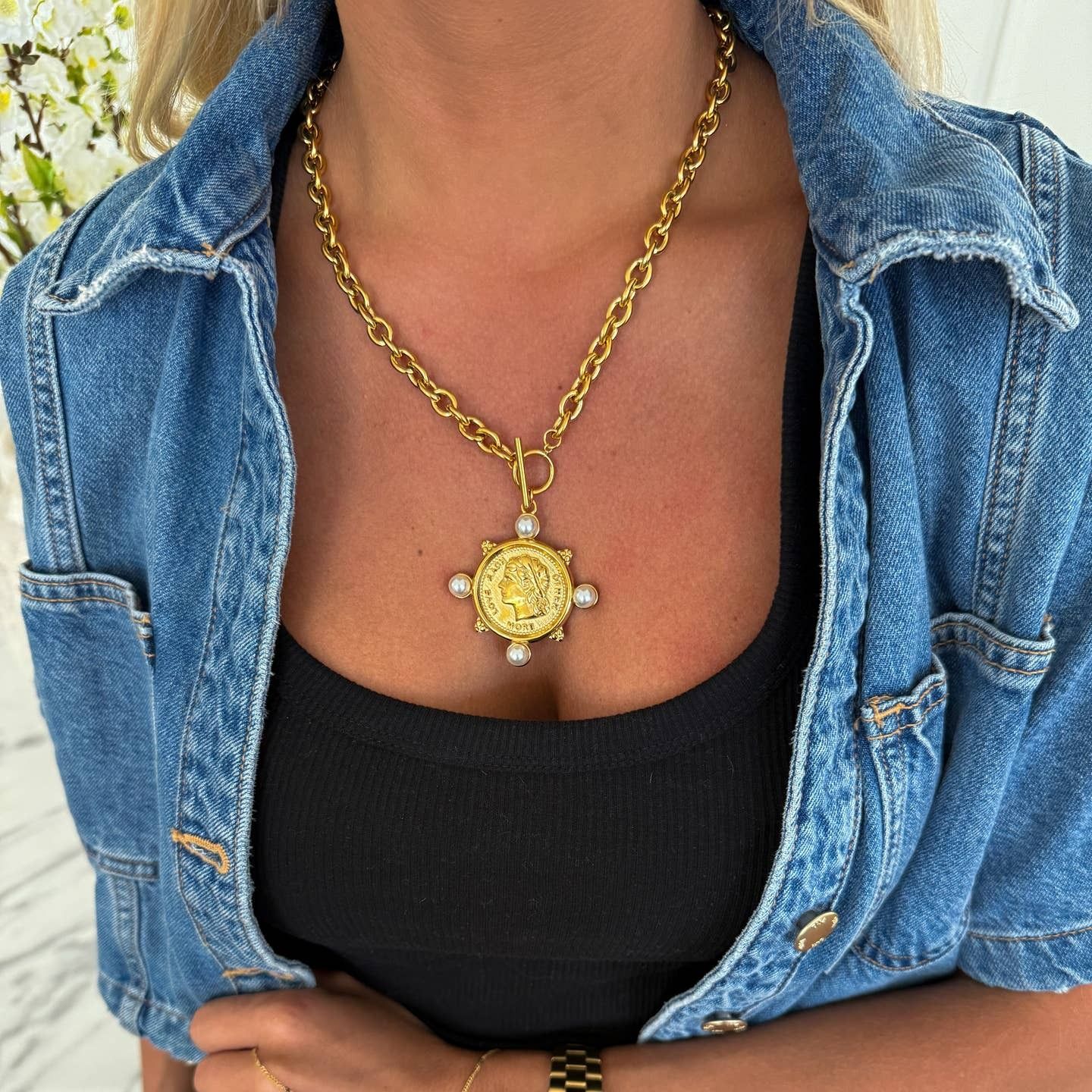 Chansutt Pearl Coin Pearl Necklace