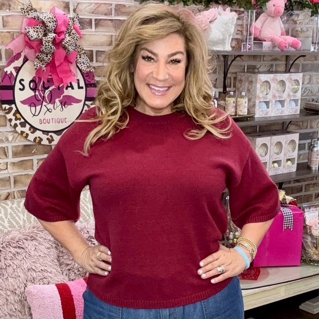 Dark crimson sweater