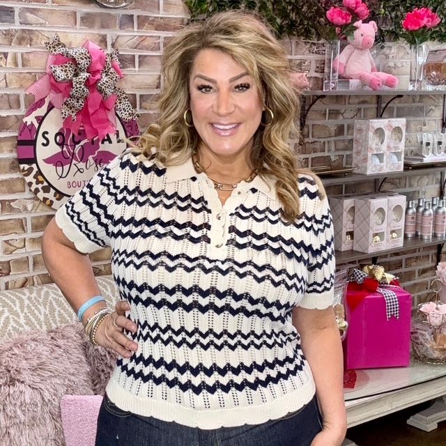 Another Love Cream/Black Iris Sweater