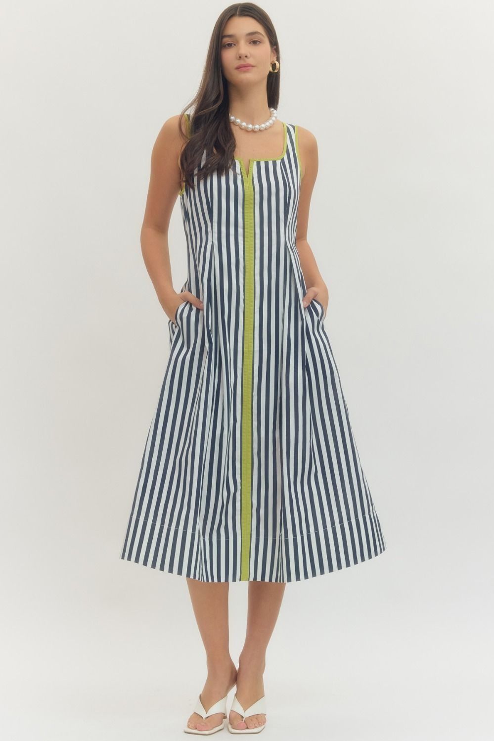 Entro navy striped dress