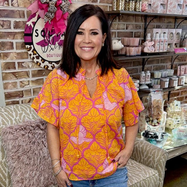 Sugar Lips Orange Pink Multi Top