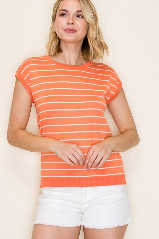 Staccato Orange Striped Sweater