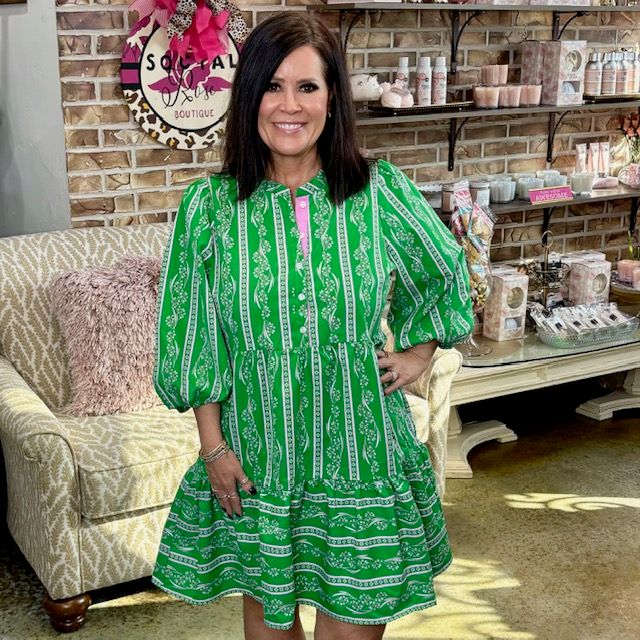 Mary Square Riley Garden Green Dress