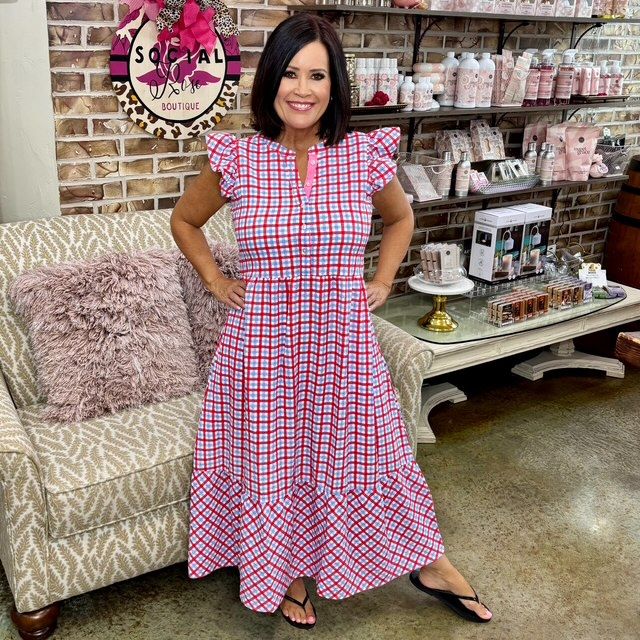 Mary Square Riley Gingham Dress