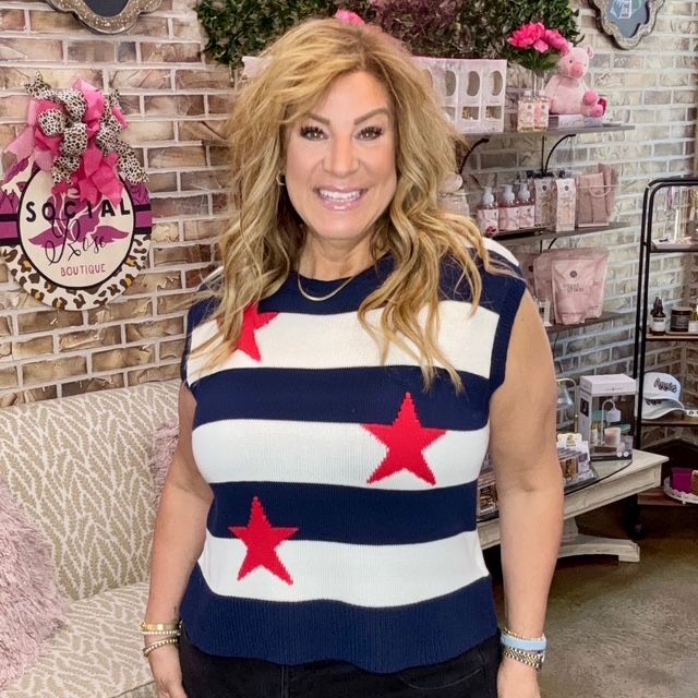 Skies Are Blue Stars &amp; Stripes Sweater