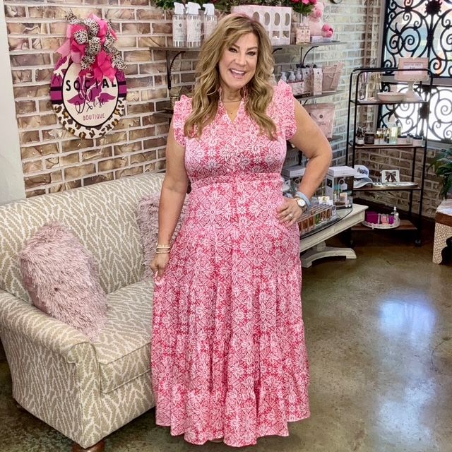 Pinch Pink Floral Maxi Dress