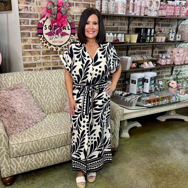 Skies Are Blue Black/Ivory Dress 