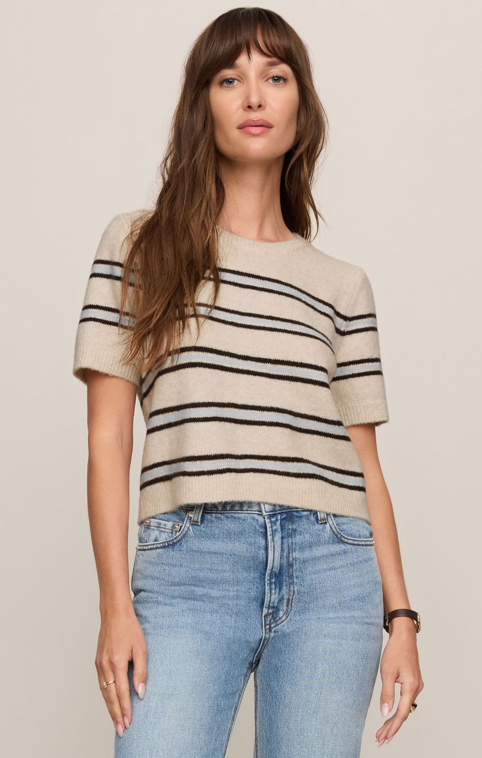 Z Supply Gatewood Striped Oatmeal Sweater