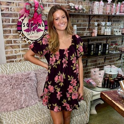 BILA Reseda Dark BrownFloral Dress