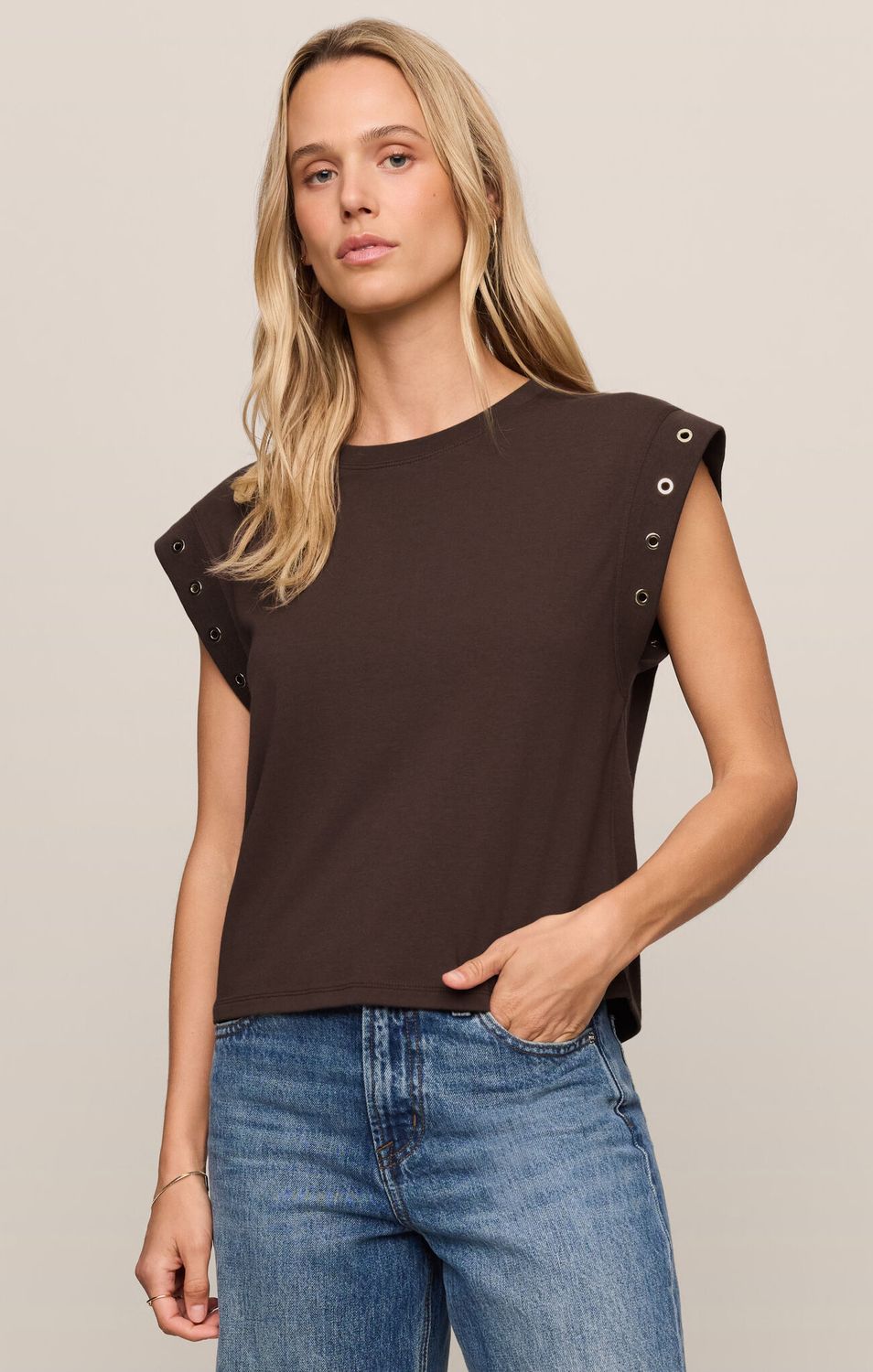 Z Supply Chocolate Grommet Top