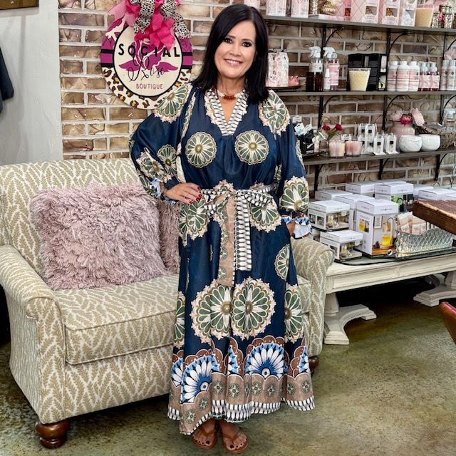 Umgee Midnight Floral Dress