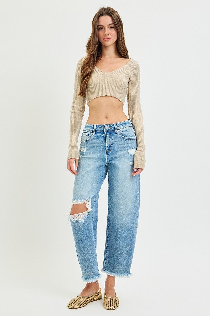 Risen HR Barrell Distressed Denim