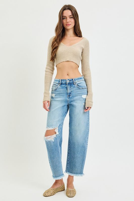 Risen HR Barrell Distressed Denim