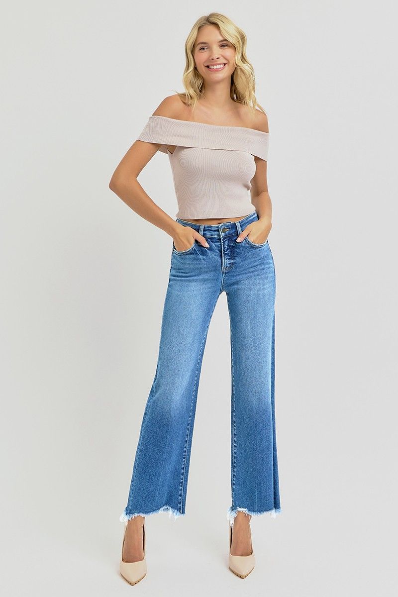 Risen Tummy Control HR Ankle Straight Denim