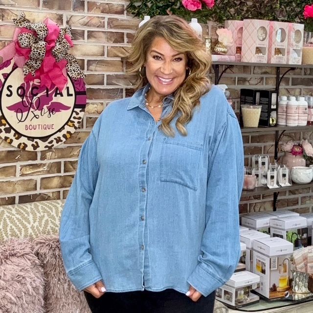 Z Supply Perfect Twill Denim Top