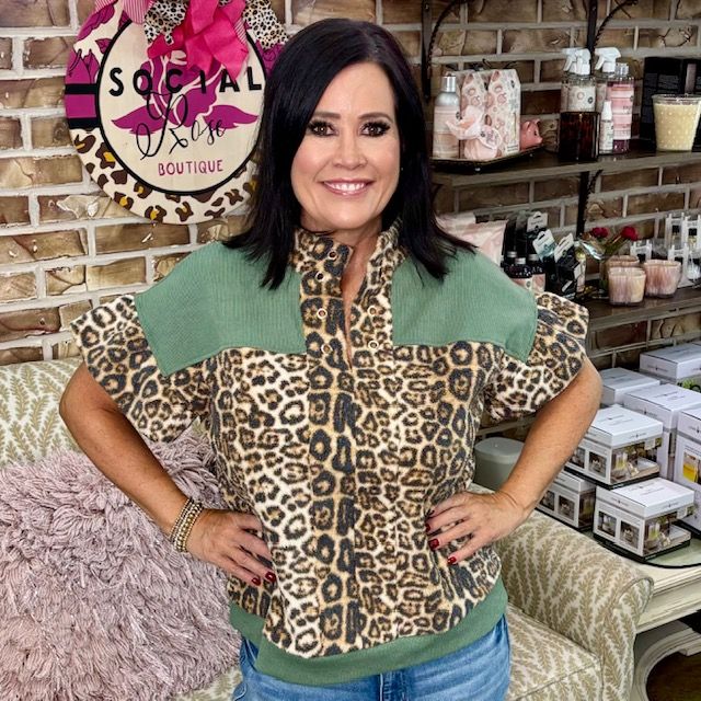 VOY Olive Animal Top