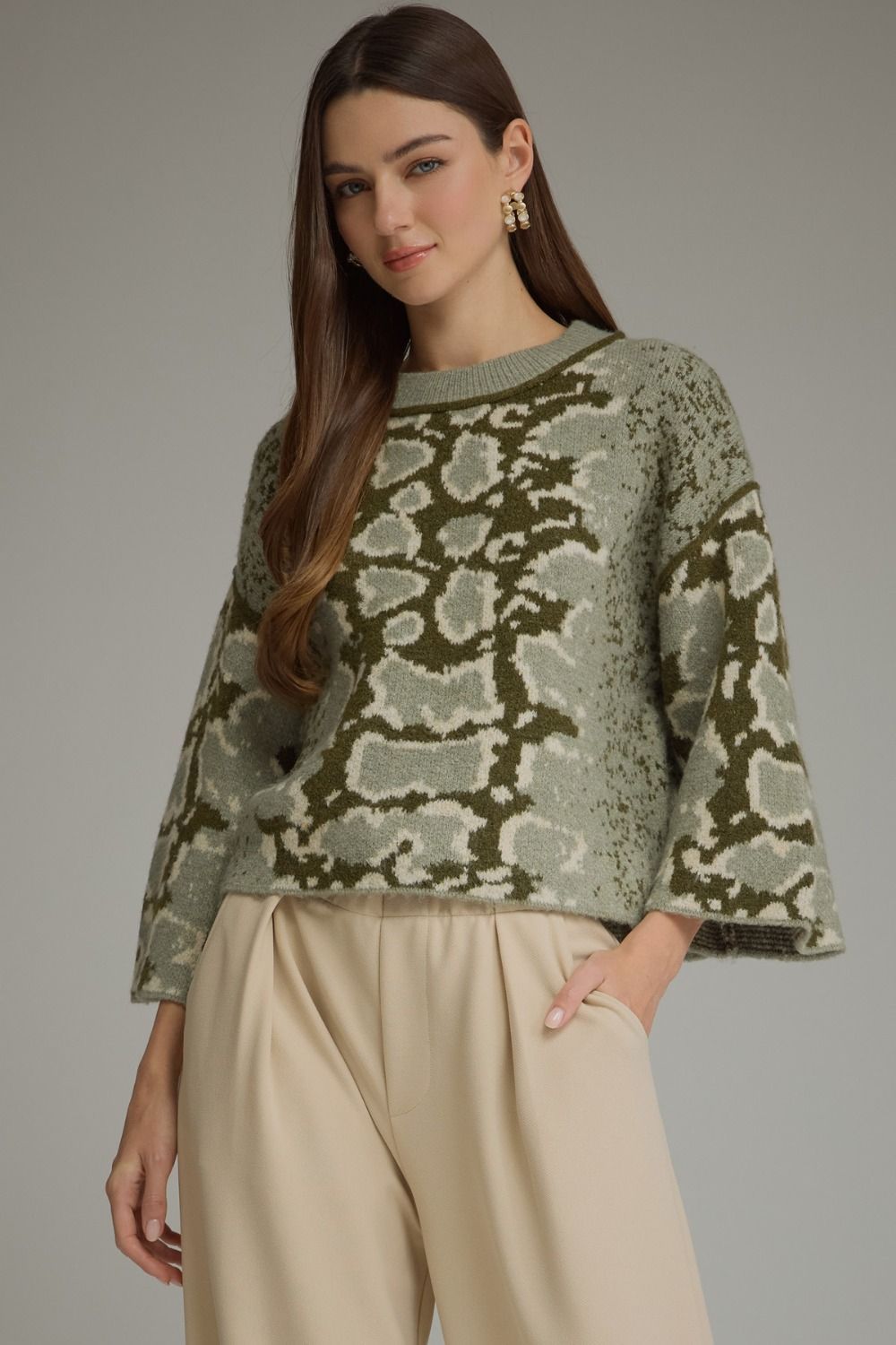 Entro Olive Animal Sweater