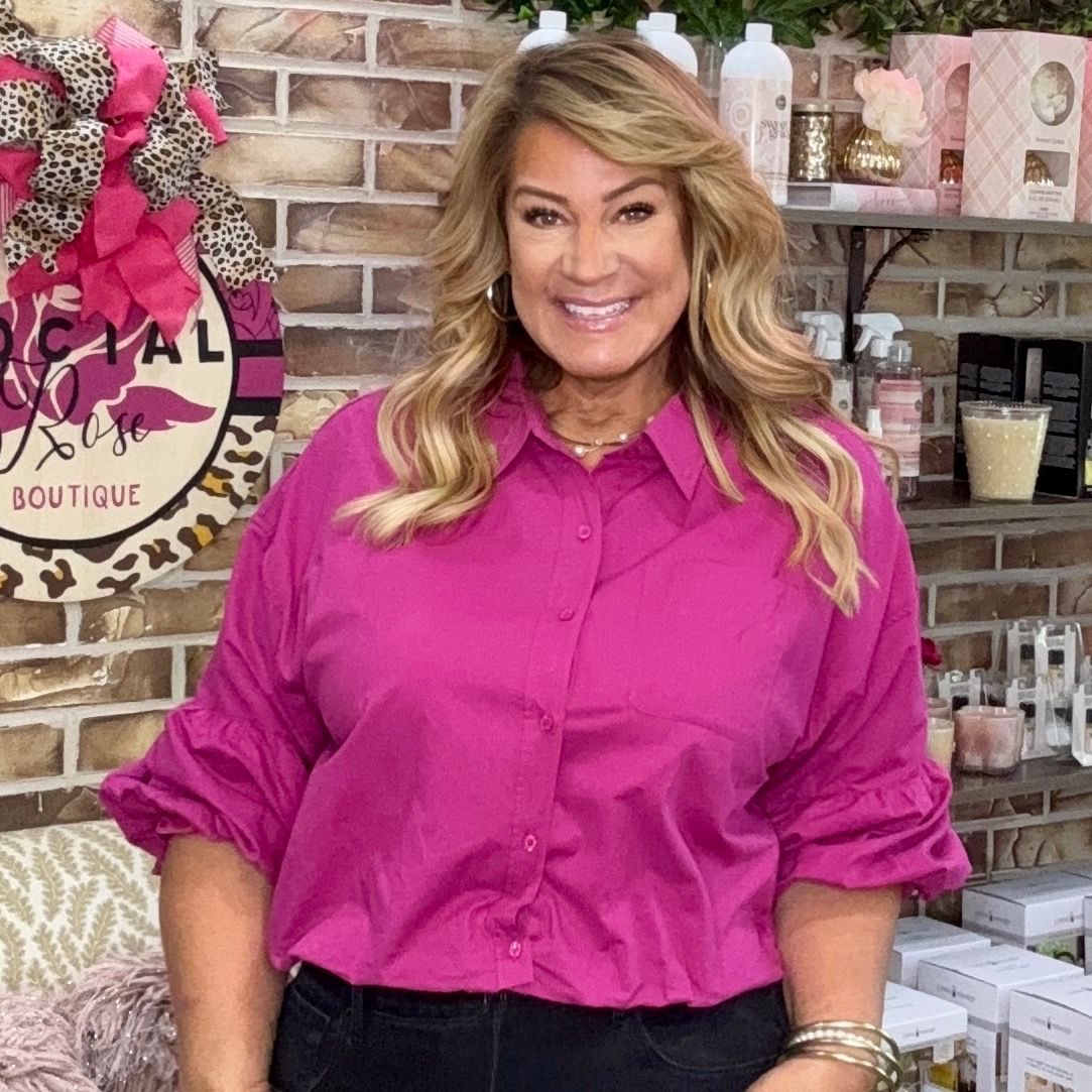 Merci Bubble Sleeve Button Top