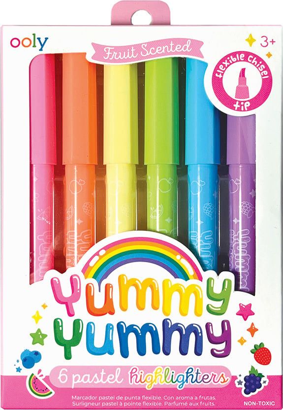 YUMMY SCENTED PASTEL HIGHLIGHTERS 6 PC