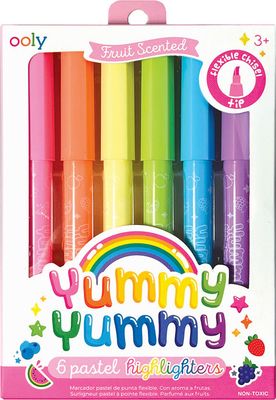 YUMMY SCENTED PASTEL HIGHLIGHTERS 6 PC