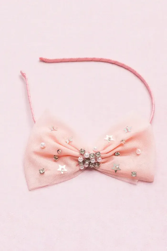 BOUTIQUE STARRY GEM BOW HEADBAND***