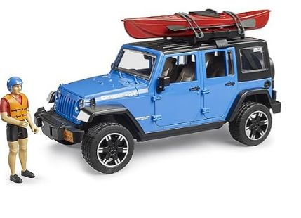 BLUE JEEP RUBICON WRANGLER W/ KAJAK &amp; GUY
