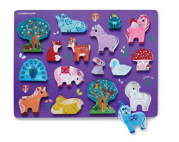 LET&#39;S PLAY UNICORN GARDEN WOODEN 16 PC